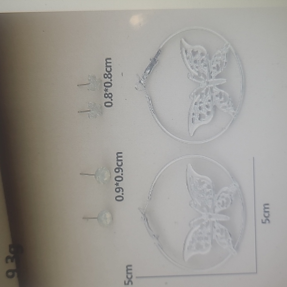 Beautiful butterfly headband/crown and 3 pairs of earrings. - Picture 7 of 9